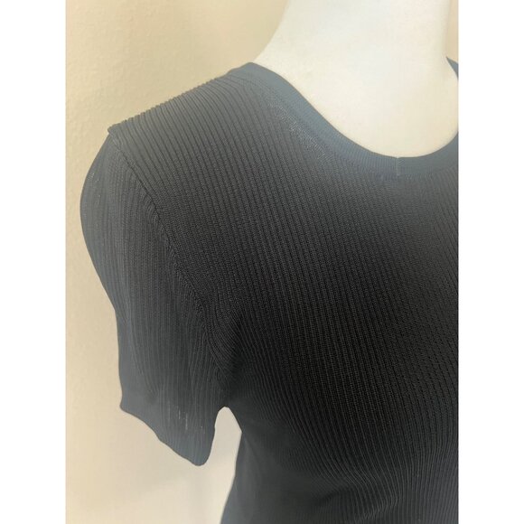 NWOT Madewell ribbed stretchy black basic casual top SMALL - Picture 3 of 6